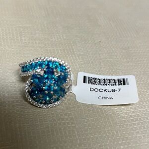 Jvt Blue Rhodium of sterling silver ring
